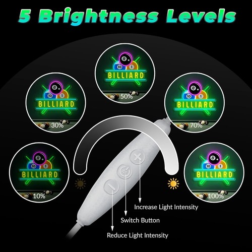 Llamativo letrero de neón de billar regulable - Regalo definitivo para entusiastas de los juegos - Imagen 7 de 11