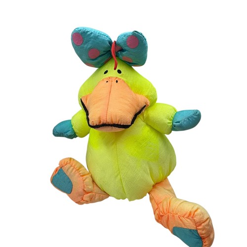 Peluche puff nylon anatra gialla Stuffins Lumpy's Gang vintage 1990 cigolii RARO - Foto 8 di 10
