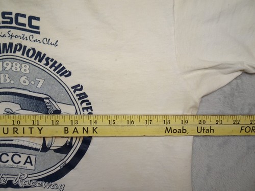 Vintage 1988 CSCC SCCA Riverside Raceway T-Shirt Hanes S/Stch Large Dirty white - Picture 6 of 19