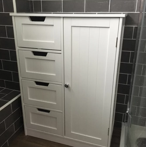 Bath Vida Bathroom Cabinet 4 Drawer Floor Storage Cupboard Wooden Storage Unit - Picture 10 of 12