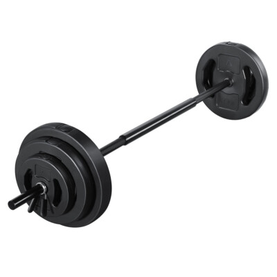 AboveGenius Barbell Weight Set for Lifting, 45 LB Weight Bar Set