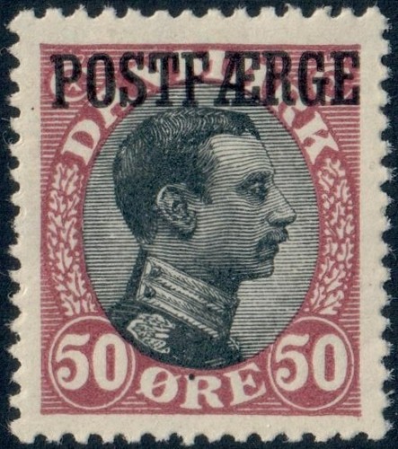 DINAMARCA. 1920. #Q7. Correo de paquete. 50 Øre claret&black, Christian X. MNH (PK2320) - Imagen 1 de 2