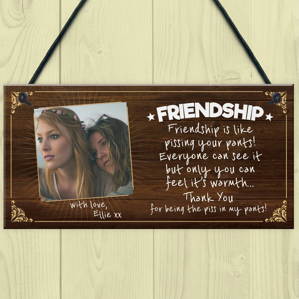 PERSONALISED PHOTO MESSAGE FRIENDSHIP GIFT for BEST FRIEND Plaque Sign Funny NEW - Image 3 of 4