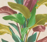 Vliestapete BläTter Floral GrüN Rot Weiß Livingwalls 37862-1 (3,73€/1Qm)