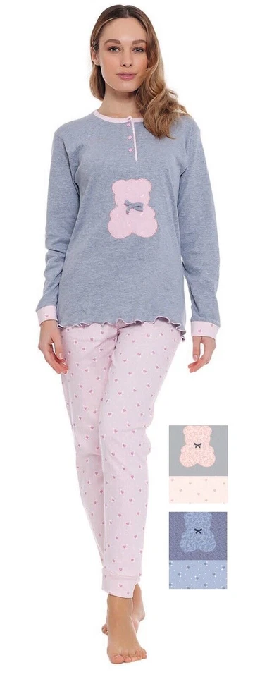 Pigiama donna invernale caldo cotone serafino sportivo moda ragazza Maristella - Immagine 2 di 4