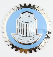 1 New Triumph Tr Vintage Chrome Front Grill Badge Car Truck Automotive Medallion 1 New Triumph Tr Vintage Chrome Front Grill Badge Car Truck Automotive Medallion