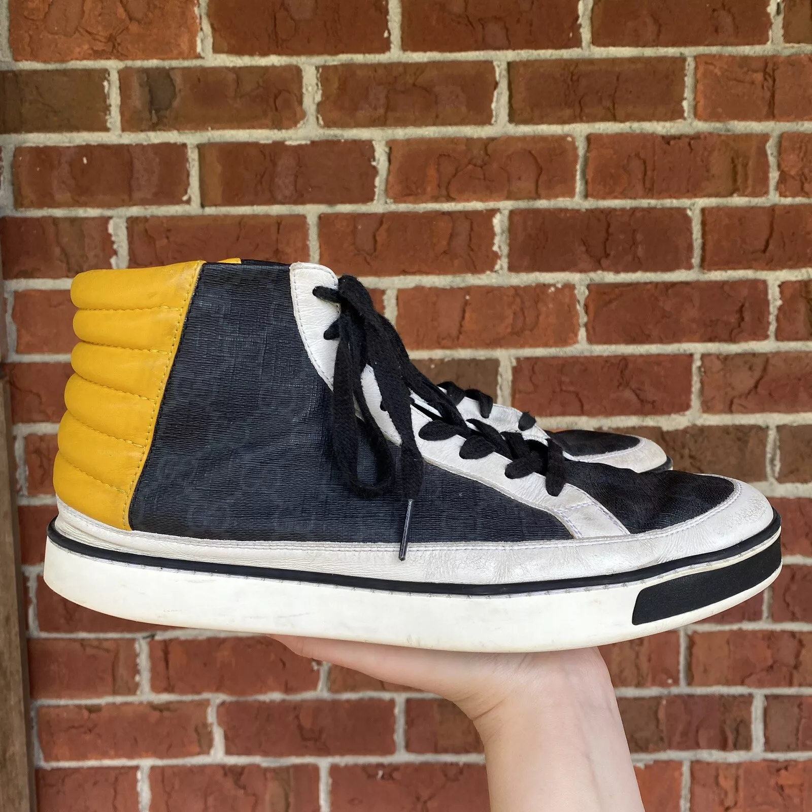 Baskets hautes homme Gucci GG Supreme édition limitée Tessuto jaune (taille 9)