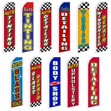 Auto Body Advertising Feather Flag Flutter Swooper Sign Banner Mechanic Services