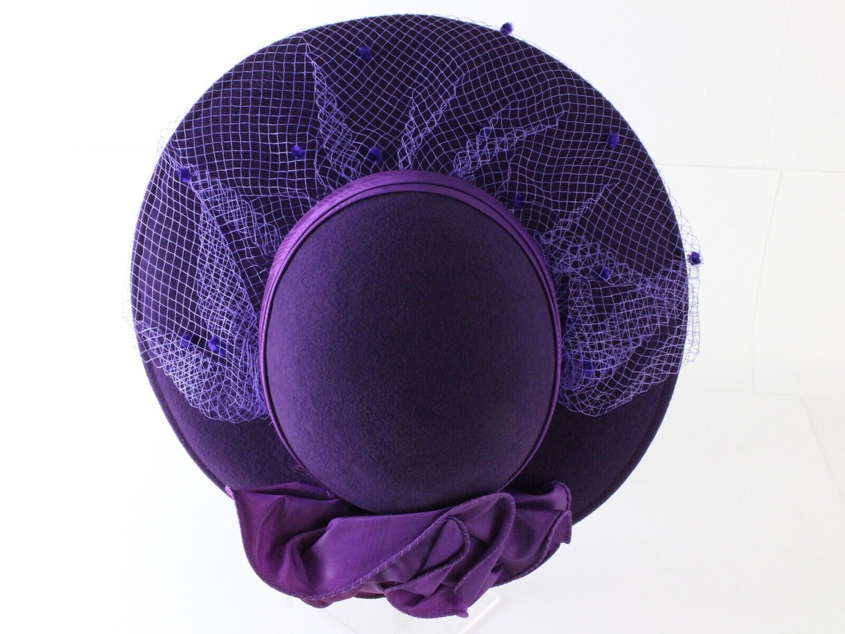 Sonni Of California Ladies Purple Wool Felt Hat W/ Purple  display picture 1