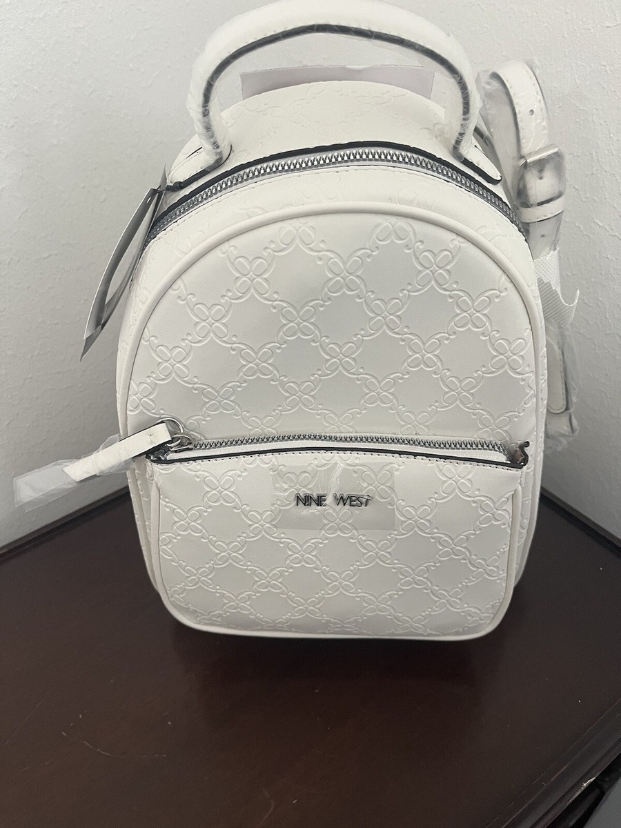 Nine West Logo White Backpack Nine West White embossed backpark purse | Mercari main image 4