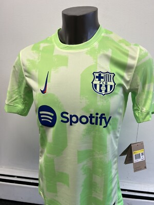 Men's L Large Nike FC Barcelona Soccer Jersey 2024-2025 Neon Green