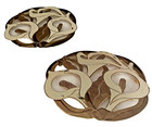 Pair of Art Nouveau Calla Lily Metal Trivets Enamel Inlay 9.5"x8"