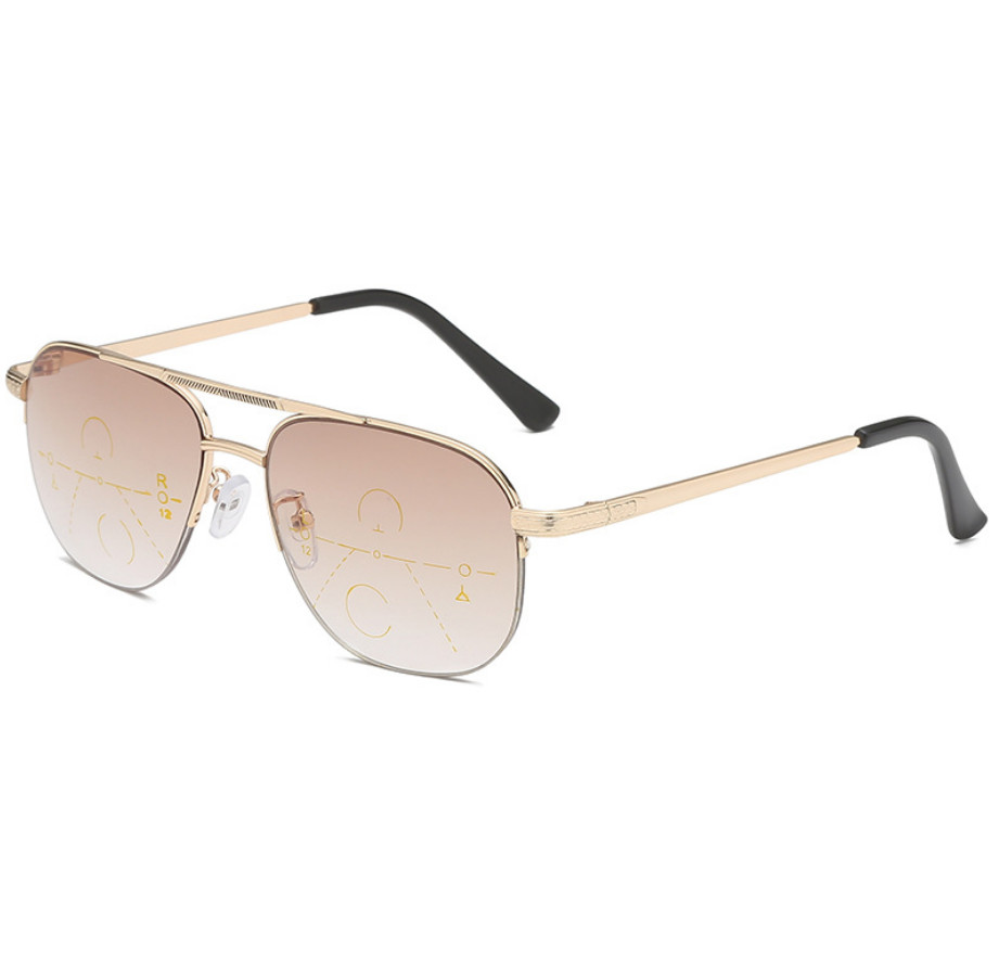 Anti Blue ray Progressive Multifocal Reading Sun glasses with tint lenses Pilot