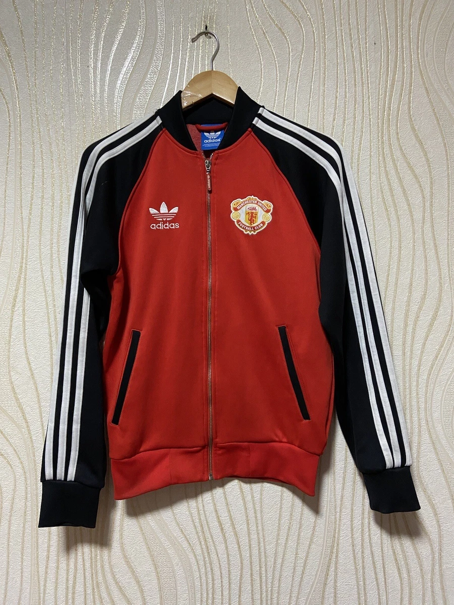 MANCHESTER UNITED 90s RETRO FOOTBALL SOCCER TRACK TOP ADIDAS ORIGINALS | eBay