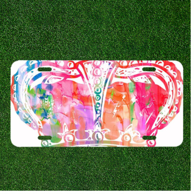 Custom Personalized License Plate Auto Tag With Colorful CROWN King Queen NEW
