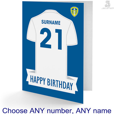LEEDS UNITED Birthday Card PERSONALISED Leeds Shirt Name Football Fan leeds-united-birthday-card-personalised-leeds-shirt-name-football-fan