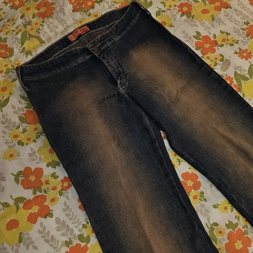 Vintage Jus D Orange Womens Medium Embroidered Flare Bottom Stretch Blue Jeans - Picture 5 of 15