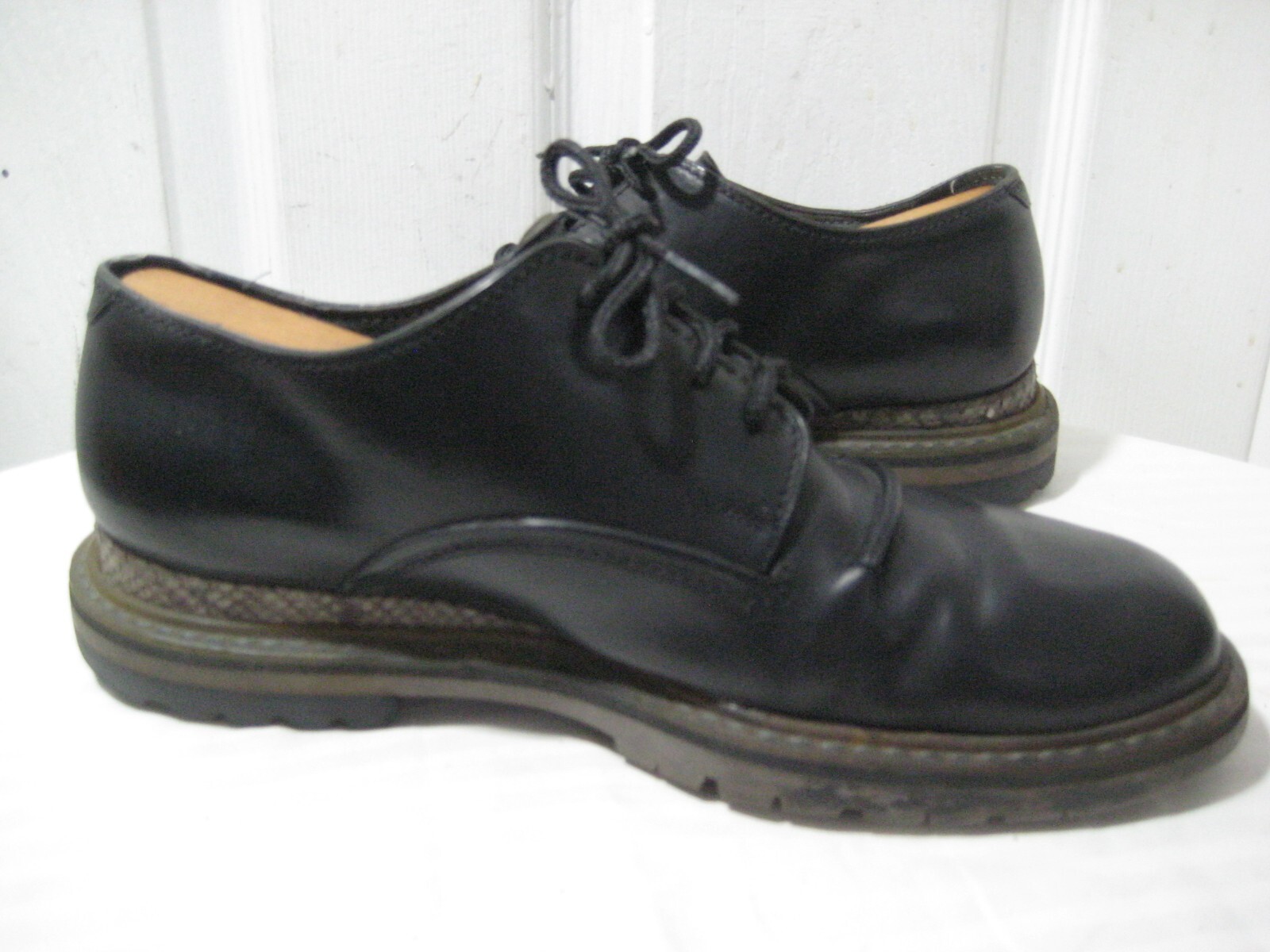 SAOLA SCARPE DERBY DA UOMO LANVIN ELAPHE NERE IN PELLE TAGLIA 9 maggio corsa grandi!!!!