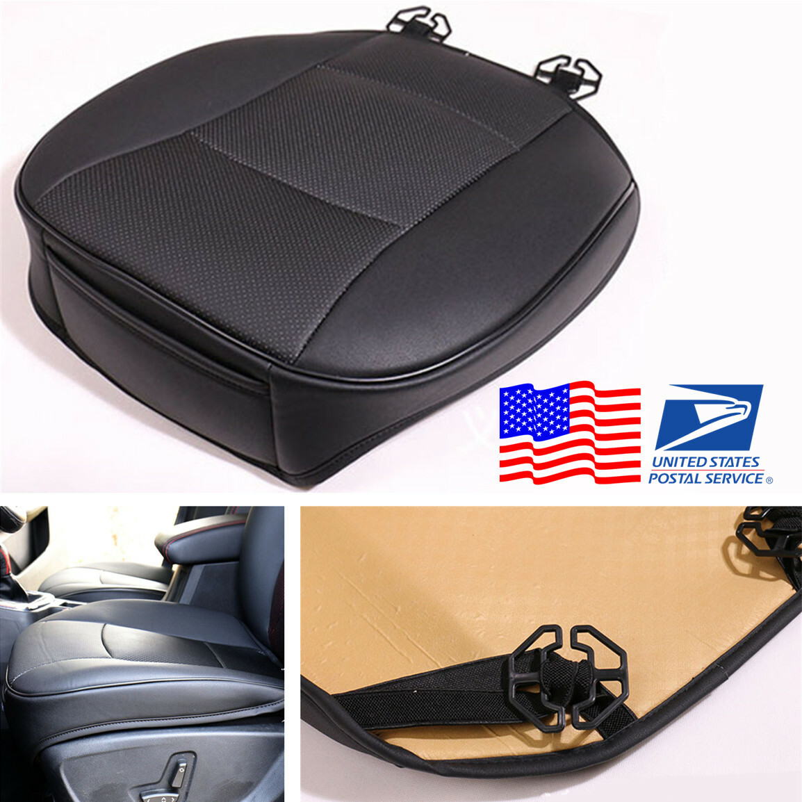 Car Wearproof PU Leather Seat Cover Cushion Protect Pad with