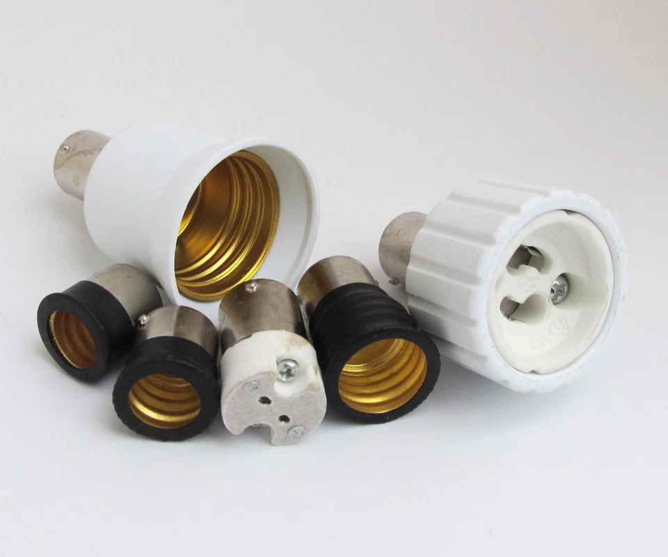 10pcs BA15S to E12 E14 E17 E26 E27 GU10 MR16 Candelabra Socket Bulb Converter - Image 2 of 3
