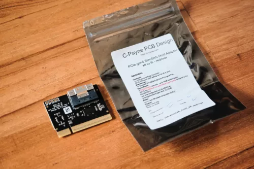 c-payne SlimSAS PCIe gen4 Host Adapter x8 with Redriver - used