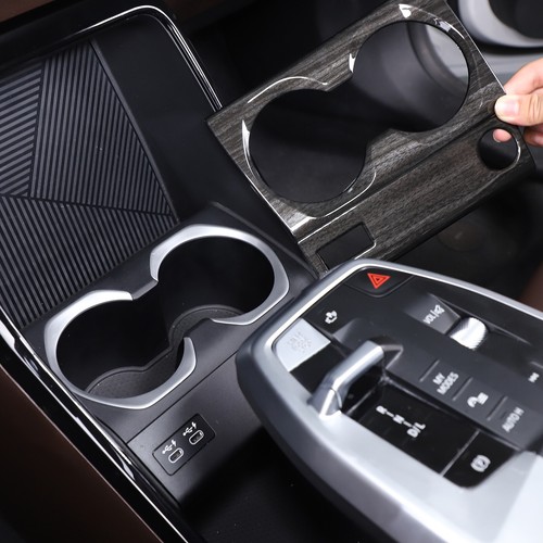 Passend Für BMW X1 U11 ab 2022 Holzoptik Becherhalter Rahmen Abdeckung Dekors - Bild 3 von 11