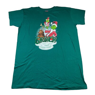 VTG NEW 2000 Dr Suess How The Grinch Stole Christmas T-Shirt Green   One Size