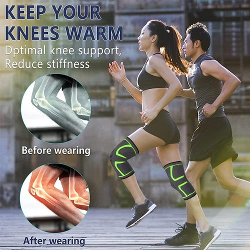 Elastic Knee Sleeve Support Brace for Joint Pain Injury Sprain Knee Cap Compress - Picture 6 of 66