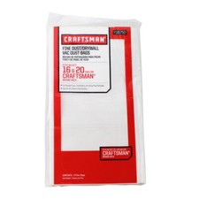 CRAFTSMAN CMXZVBE38750 16-20 Gallon Fine Dust/Drywall Dust Collection Bags (2Pk)