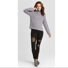 Universal Thread Women's Crewneck Detail Pullover Sweater Blue Gray Size Large