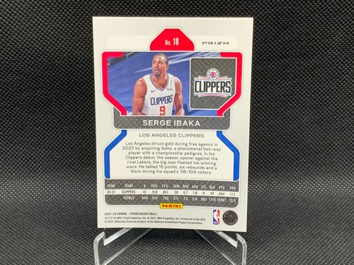 2021-22 Panini Prizm SERGE IBAKA Red Wave Prizm #18 Clippers - Picture 2 of 2