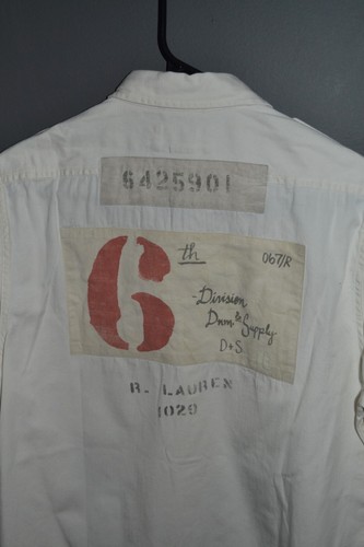 Denim & Supply Ralph Lauren 6th Division Shirt Mens S White Navy Nautical - Picture 4 of 9