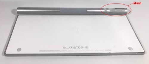 Apple Ergonomic Wireless Keyboard MC184LL/A Silver/White with Discoloration - Picture 7 of 7