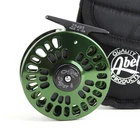 Abel Super 4 Fly Fishing Reel. Dark Green Finish. W/ Pouch. Made in USA.