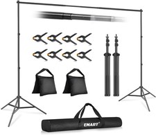 EMART Backdrop Stand 10x7ft WxH Photo Studio Adjustable Background Stand Suppor
