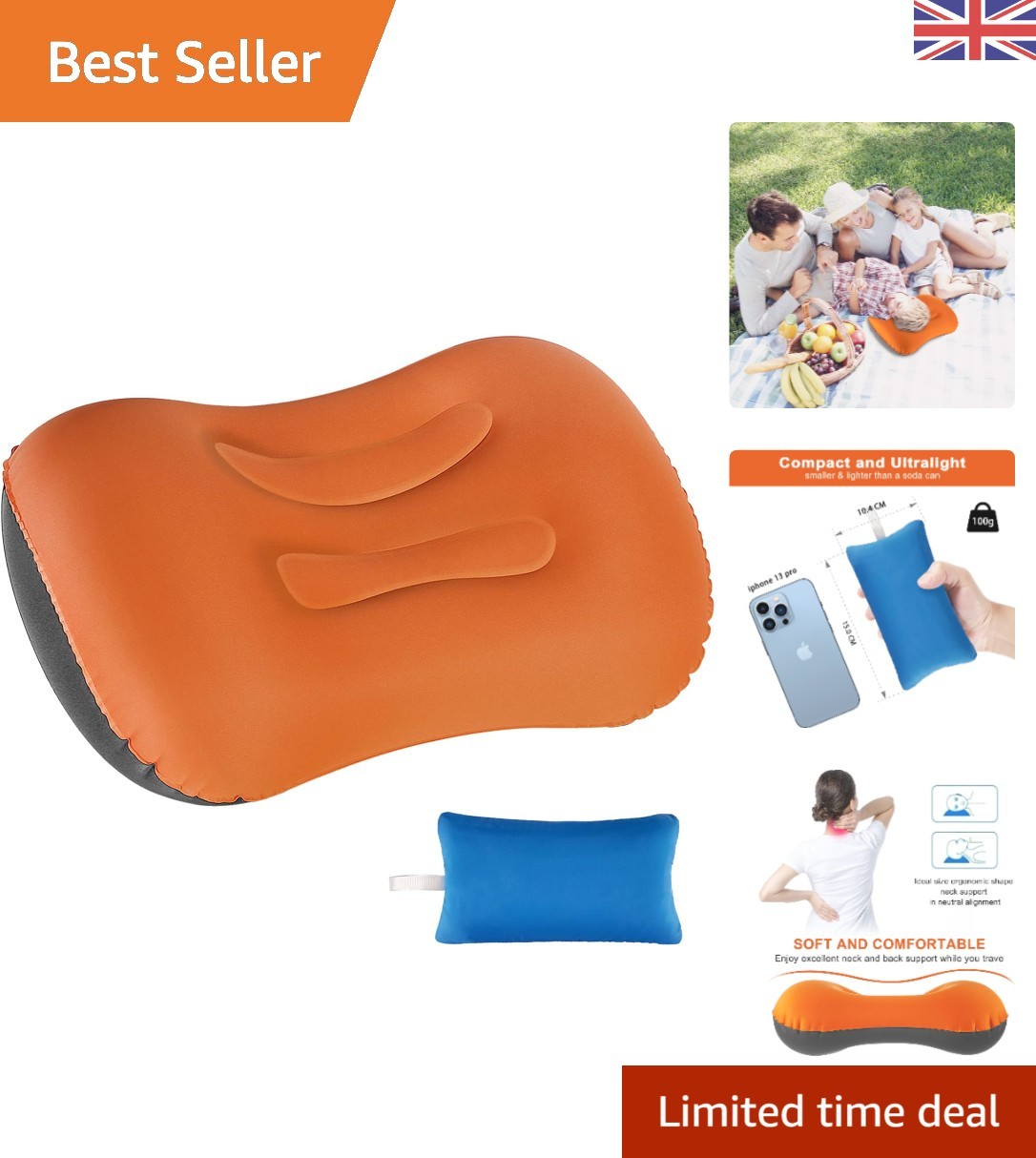 Ultralight Air Pillow - Ideal for Camping, Hiking, and Lumbar Support