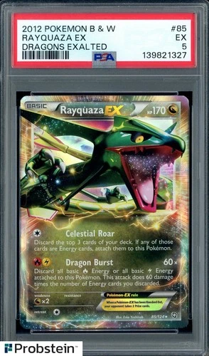 2012 Pokemon B & W Dragons Exalted #85 Rayquaza Ex PSA 5 EX