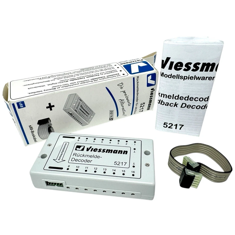 Viessmann 5217 Rückmeldedecoder + S88 Kabel - H0 N Z Modellbahn INKgrafiX TOYS P