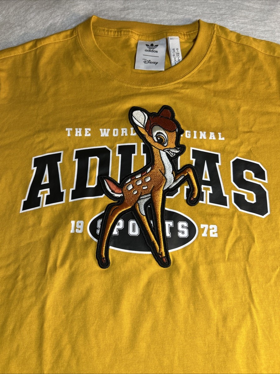 Adidas Disney Bambi T-shirt Women S Yellow Mustard Crewneck