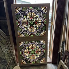 SG5165 2 available price each antique Painted and Fired Windows 32.75 in.²