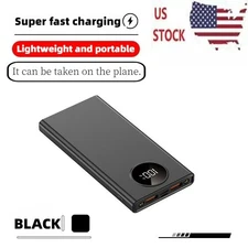 900000MAH Portable Power Bank LCD LED 2 USB Battery Charger For Mobile Phone