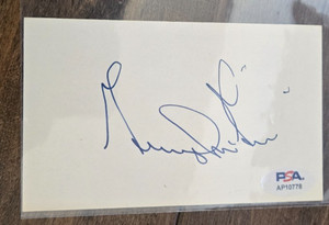 GEORGE MCGINNIS SIGNED 3X5 INDEX CARD PACERS 76ERS NUGGETS INDIANA ABA HOF PSA