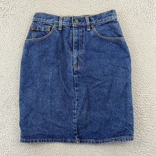 Vintage Levi  s Skirt Women  s 9 Blue Denim High Rise Jeans Mini 80s A-Line Boho