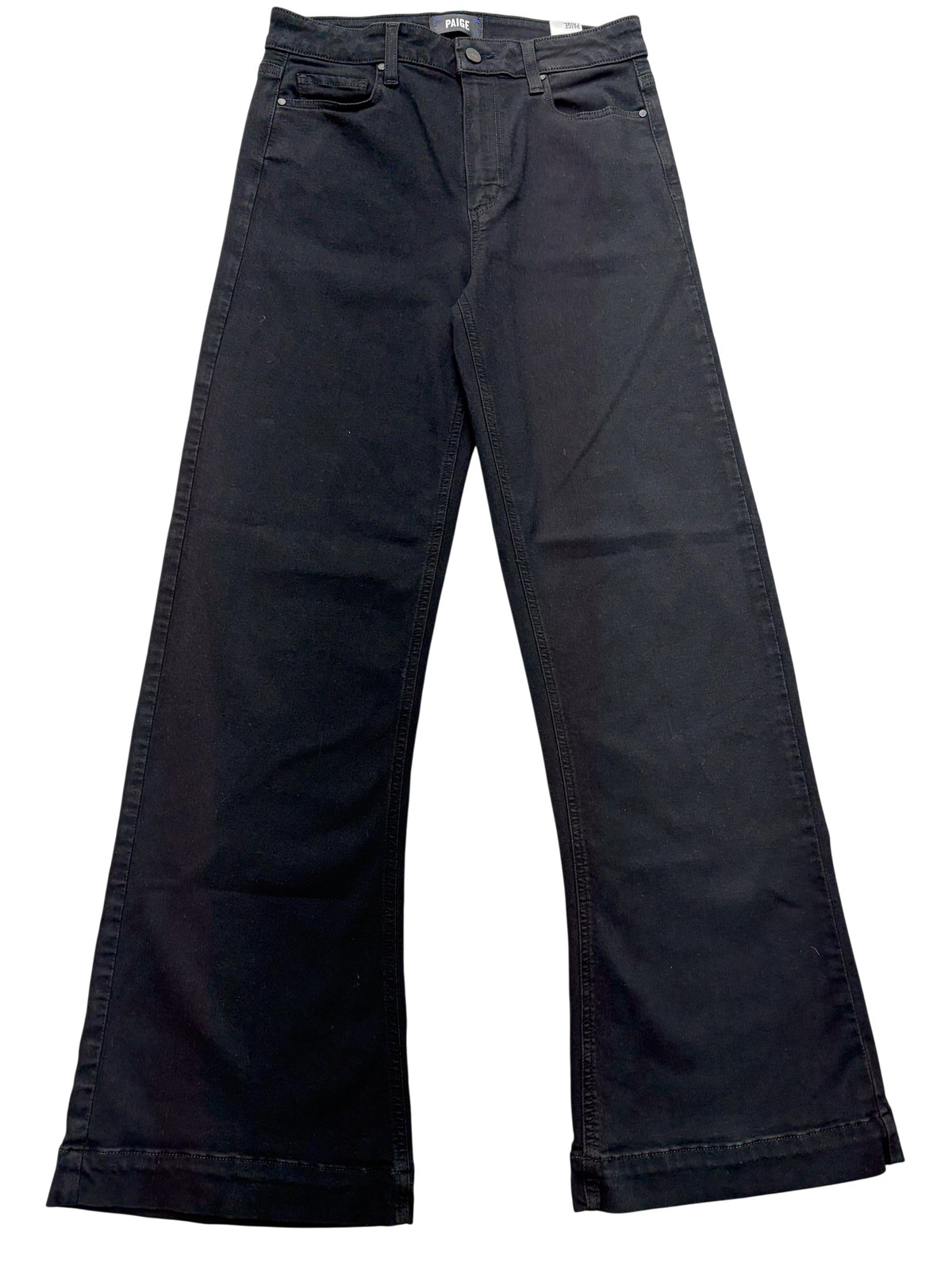 Paige Leenah Wide Leg Jeans Womens 28 Black Shadow Dark Wash High Rise Stretch