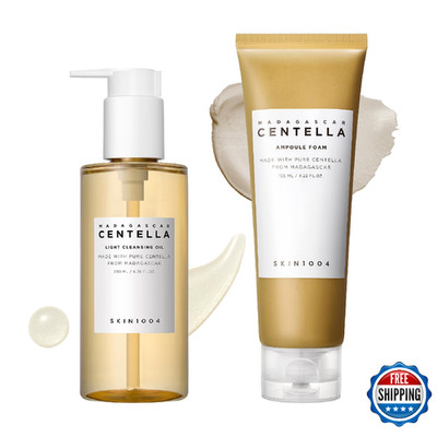 SKIN1004 Centella Double Cleansing Duo, Cleansing Oil 6.76 fl.oz & Ampoule Foam