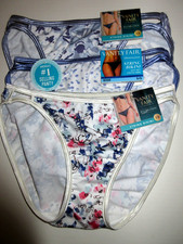 Vanity Fair 3-Pairs String BIKINI Illumination Panties 18108 white blue  5/S