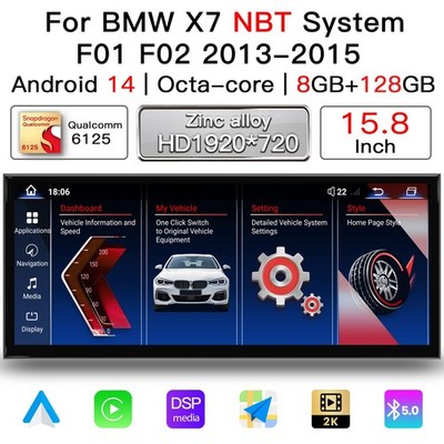 15.8''Screen Carplay Android For BMW 7 Series F01 F02 GPS Stereo Radio 128GB NBT
