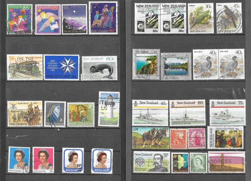 68 Vintage  Used New Zealand Stamps & 1 Stray Stamp From Elsewhere    A-404