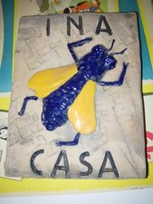 Piastrella ceramica pubblicitaria ina casa epoca 1950s Lenci essevi tosin era 