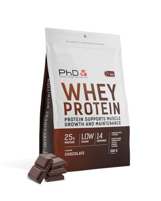 PhD Nutrition Whey Powder 500g Schokolade - mit 25g informiertem Protein pro 